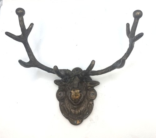 Vtg metal brass deer - brass,