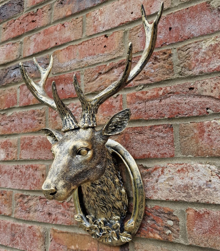 Wall mounted gold stag - stag, head