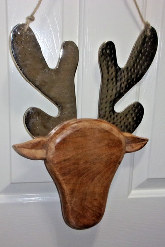 Wooden deer head wall - deer,