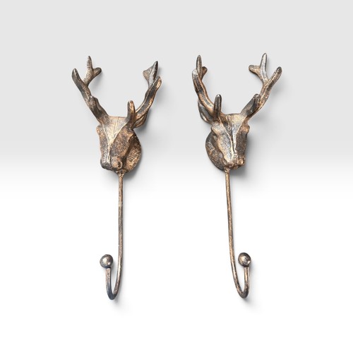 Pair vintage style deer - style,
