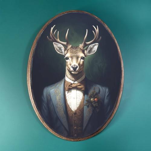 Stag gentleman tuxedo wooden - stag,