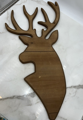 Wood deer head wall decor - wood,